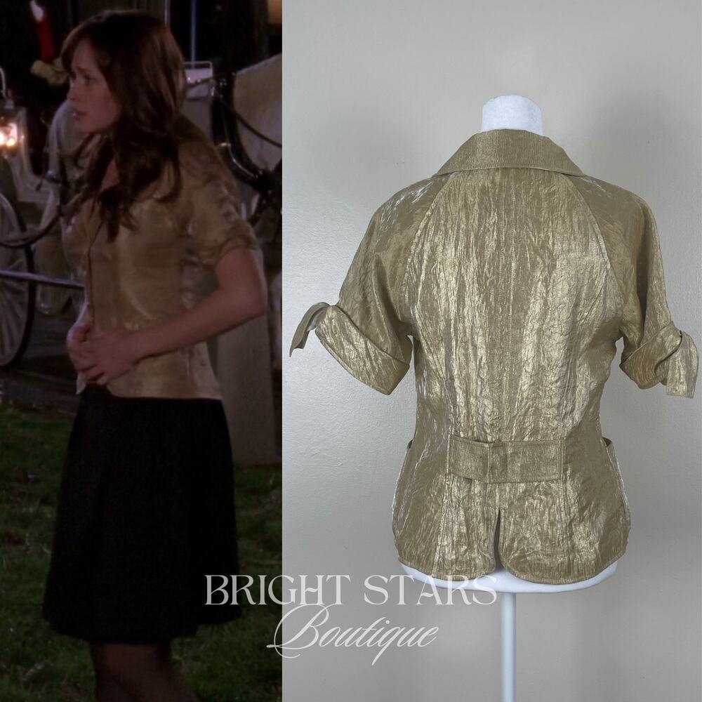 Super Rare Gold Blazer ASO Rory Gilmore Girls Metallic Shimmer Vintage Y2K - Picture 2 of 15